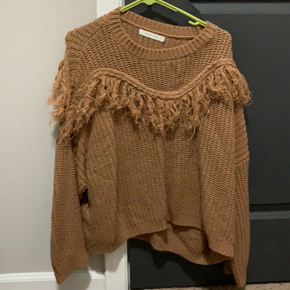 Chunky knit fringe sweater